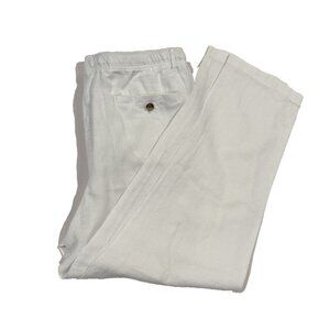 Club Room Linen Pants 34x30 White Casual Summer Beach Cruise Trousers Medium